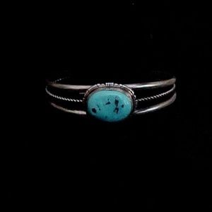 Sterling Silver Turquoise Cuff by D. Skeet